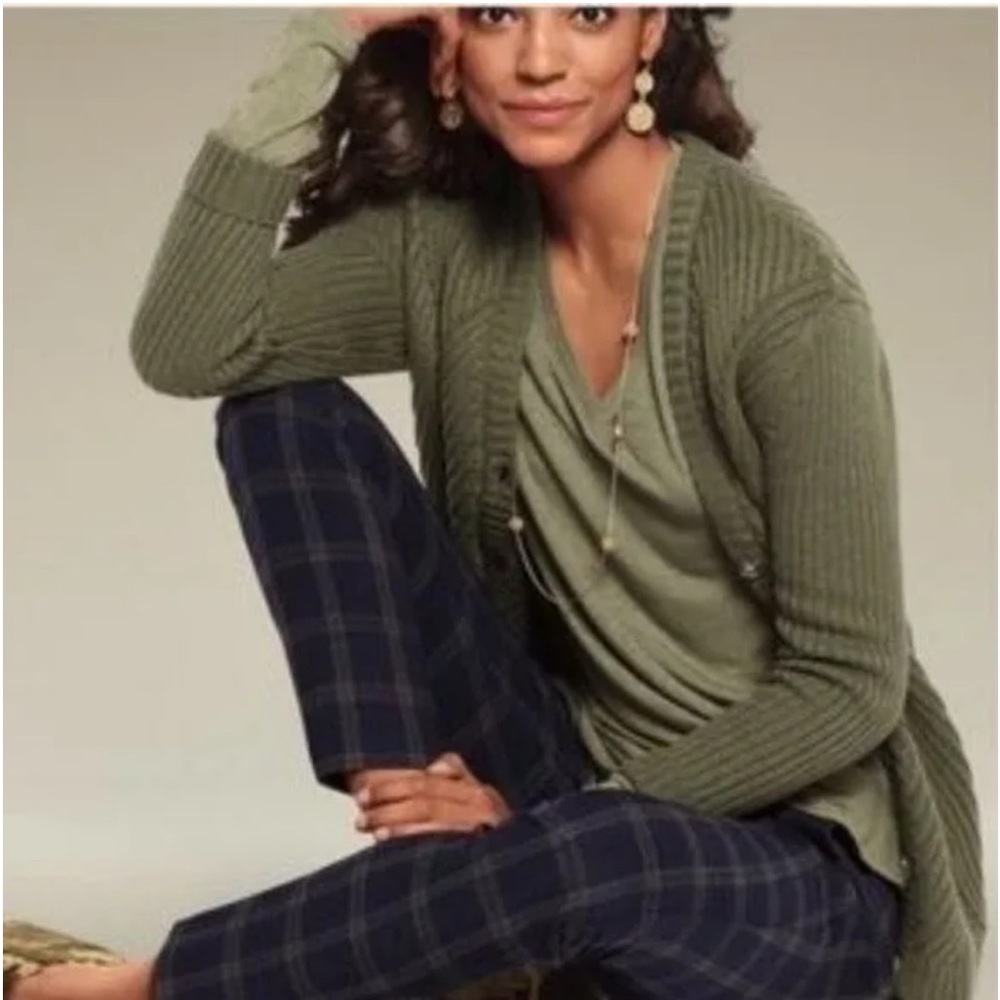 Cabi Aerial Sweater Style 3536 Green Longline Cardigan size S